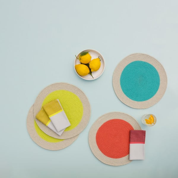 Suporturi pentru farfurii din material textil ø 38 cm  2 buc.  Mint - Remember-image-1