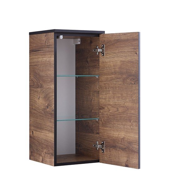 Dulap de baie suspendat cu aspect de lemn de stejar 30x72 cm Set 374 - Pelipal-image-2