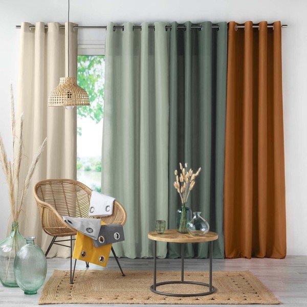 Draperie verde salvie dimout (semi-opacă) din microfibră 140x280 cm Absolu – douceur d'intérieur-image-3