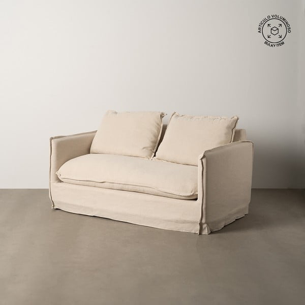 Canapea crem cu tapițerie din in 160 cm – Ixia-image-1