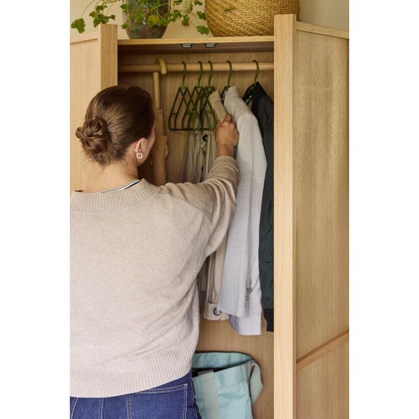 Șifonier în culoare naturală cu aspect de lemn de stejar 100x181x55 cm Kura – Hübsch-image-2