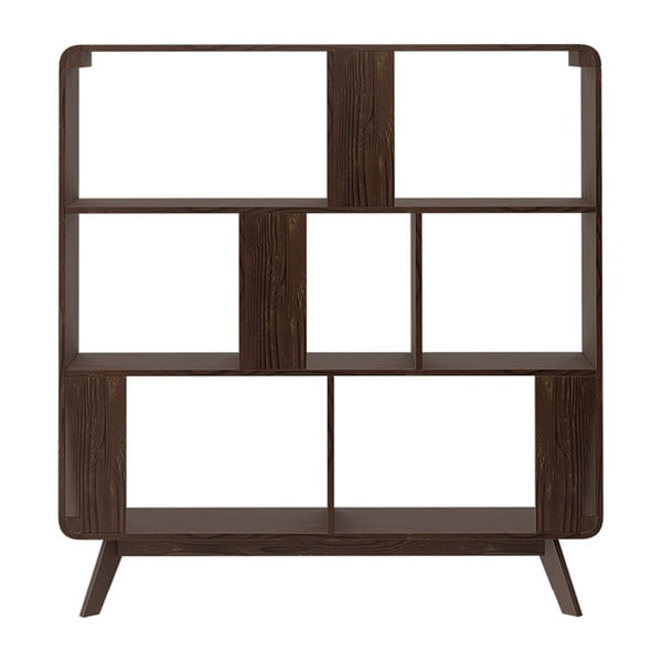 Bibliotecă în culoare naturală cu aspect de lemn de nuc 122x126 cm Cassie - Støraa-image-3