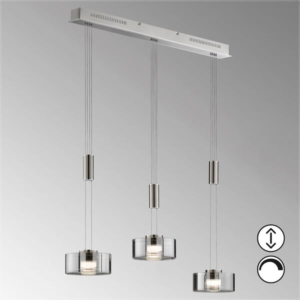 Lustră argintie LED cu intensitate reglabilă din metal Lavin – Fischer & Honsel-image-1