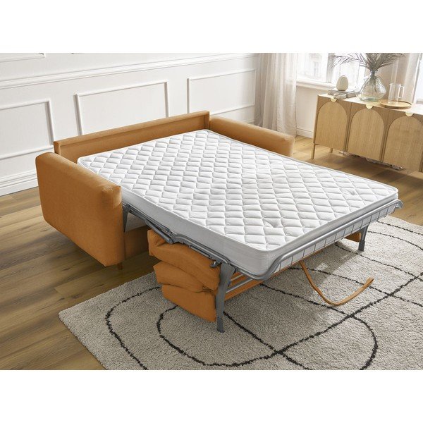 Canapea galben-muștar pentru dormitul zilnic/extensibilă 220 cm Cocoone – Bobochic Paris-image-1