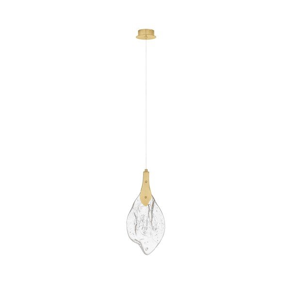 Lustră aurie LED cu intensitate reglabilă din oțel cu abajur din sticlă ø 17,5 cm Bellina – Nova Luce
