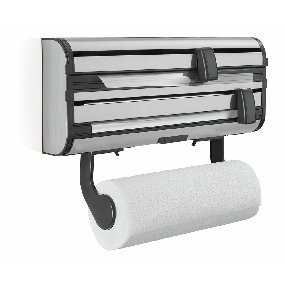 Dispenser pentru prosoape de bucătărie din hârtie și folie de aluminiu argintiu de montat pe perete din metal Parat Royal – LEIFHEIT