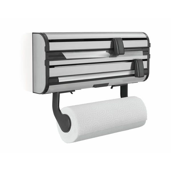 Dispenser pentru prosoape de bucătărie din hârtie și folie de aluminiu argintiu de montat pe perete din metal Parat Royal – LEIFHEIT