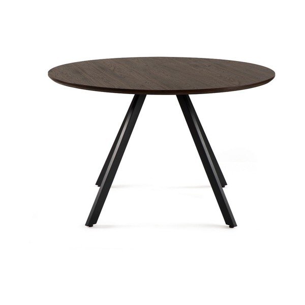 Masă de dining rotundă cu aspect de lemn de nuc ø 120 cm Rivo – Bonami Essentials
