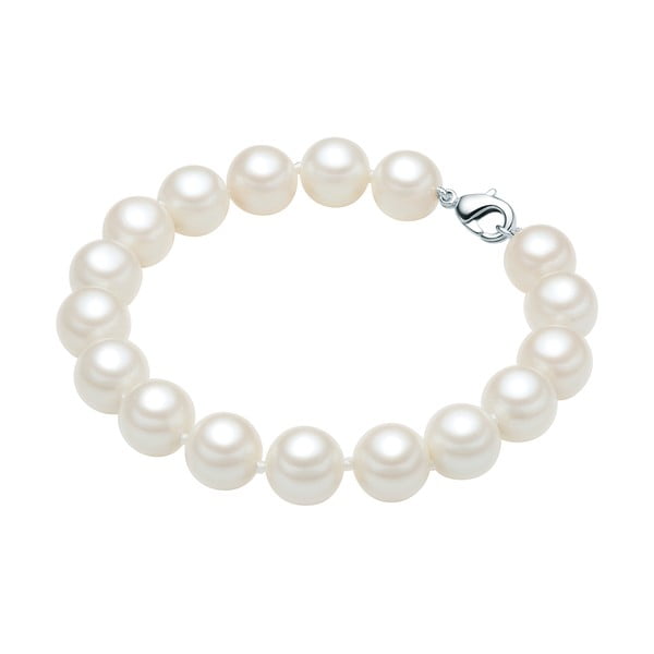 Brățară cu perle albe ⌀ 10 mm Perldesse Reana, lungime 19 cm