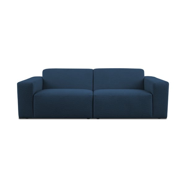 Canapea albastru-închis cu tapițerie din stofă bouclé 228 cm Roxy – Scandic