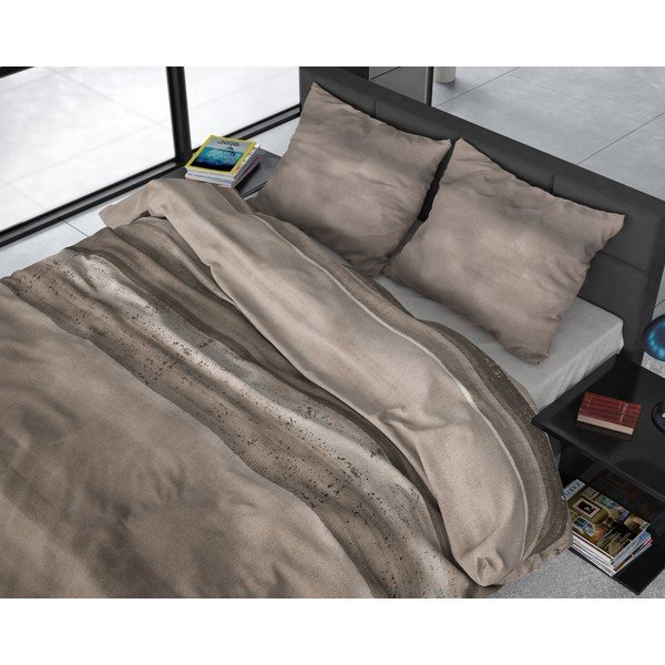 Lenjerie din flanelă pentru pat de o persoană Sleeptime Marcus Taupe, 140 x 220 cm, maro-image-1