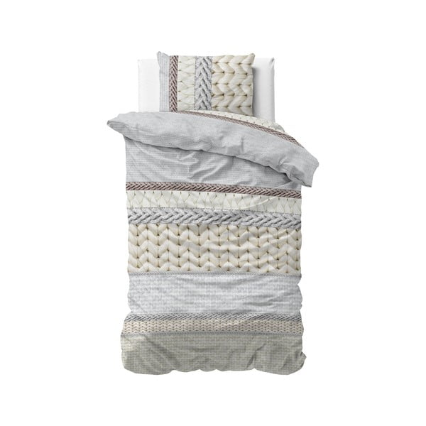 Lenjerie din flanelă pentru pat de o persoană Dreamhouse Knitty, 140 x 220 cm