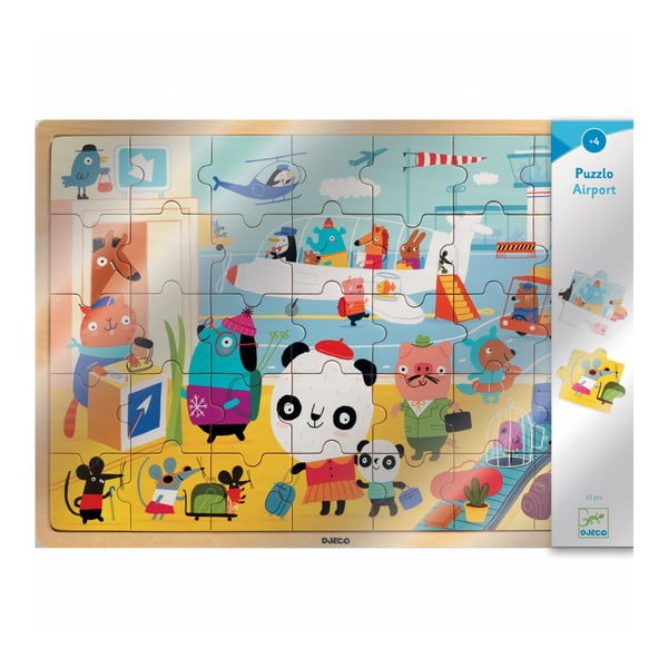 Puzzle din lemn pentru copii Djeco „Aeroport”-image-1