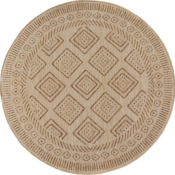 Covor pentru exterior și interior bej rotund ø 160 cm Mira 1452 – Ayyildiz Carpets