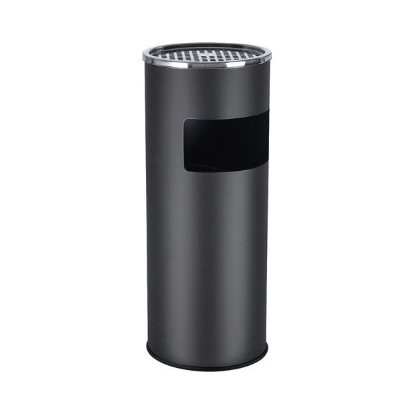 Coș de gunoi din metal cu scrumiera Songmics, negru-image-4