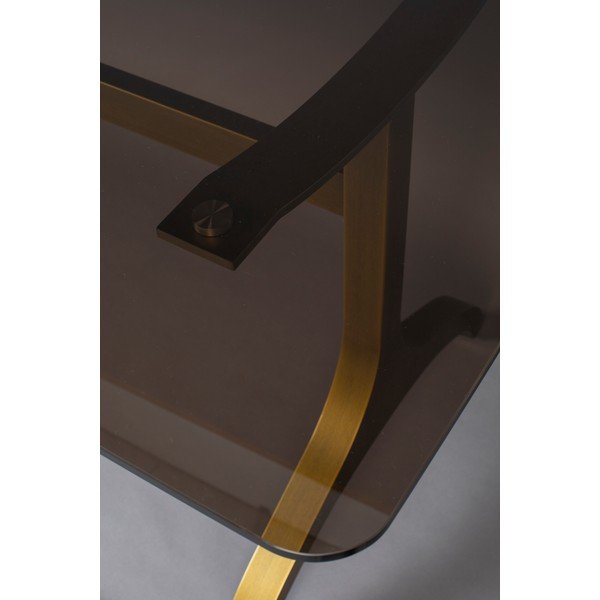 Masă dining cu blat din sticlă Dutchbone Sansa, 180 x 90 cm-image-1