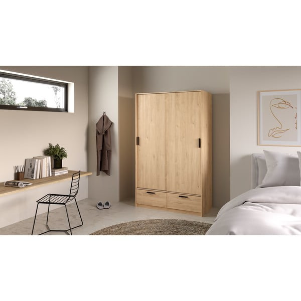 Șifonier cu  aspect de lemn de stejar cu ușă glisantă 121x200 cm Line – Tvilum-image-1