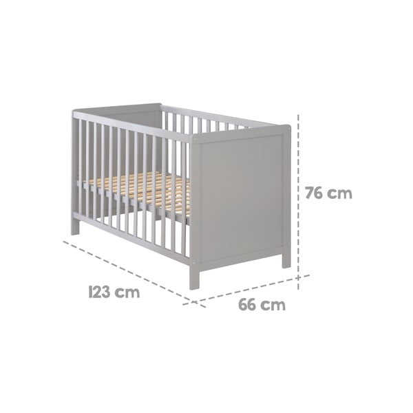 Pătuț gri/taupe 60x120 cm Hamburg – Roba-image-4