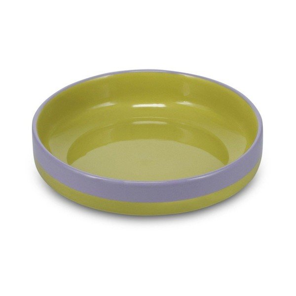 Farfurie verde/mov adâncă din gresie ø 21 cm Duo – ONA