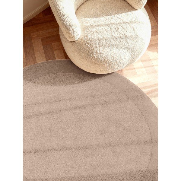 Covor bej țesut manual rotund din amestesc de lână ø 200 cm Kivi – Villeroy&Boch-image-1
