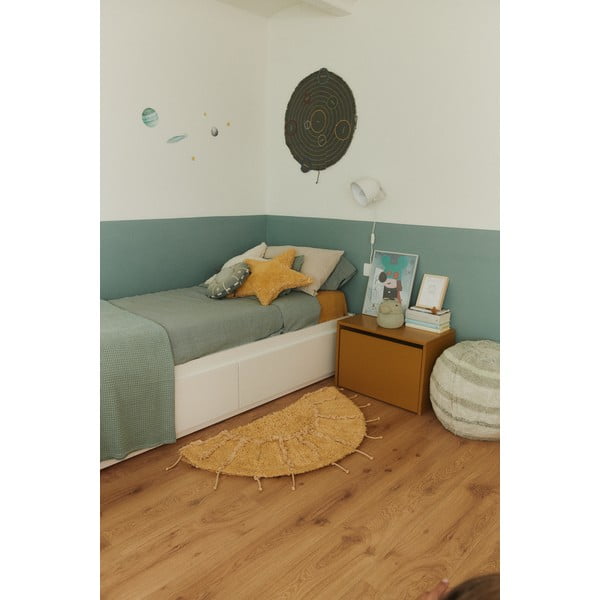 Covor galben muștar lavabil, țesut manual, rotund, din bumbac ø 100 cm Solar Multishape – Lorena Canals-image-1