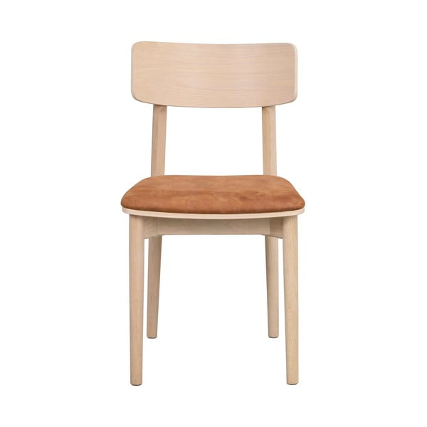 Scaune de dining maro coniac/natural  2 buc. din imitație de piele Wolcott – Rowico-image-3