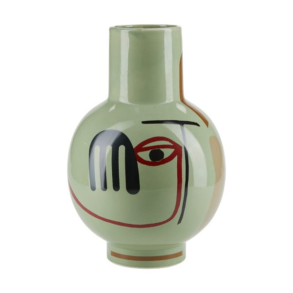Vază din gresie ceramică Bahne & CO, înălțime 28,3 cm, verde
