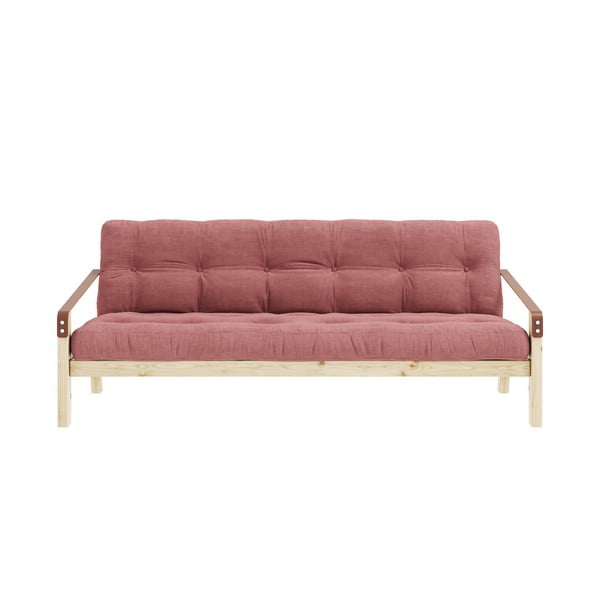 Canapea roz extensibilă cu tapițerie din catifea reiată  204 cm Poetry – Karup Design