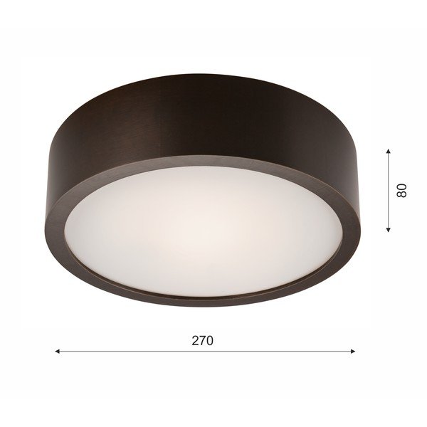 Plafonieră maro închis cu abajur din sticlă ø 27 cm Eveline – LAMKUR-image-4