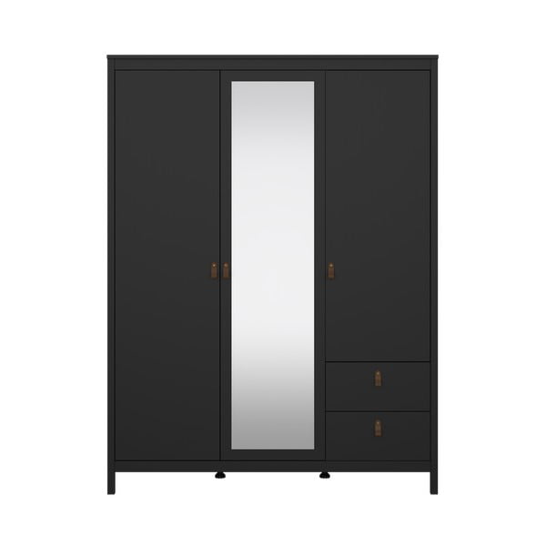 Șifonier negru cu oglindă 150x199x58 cm Madrid – Tvilum-image-2