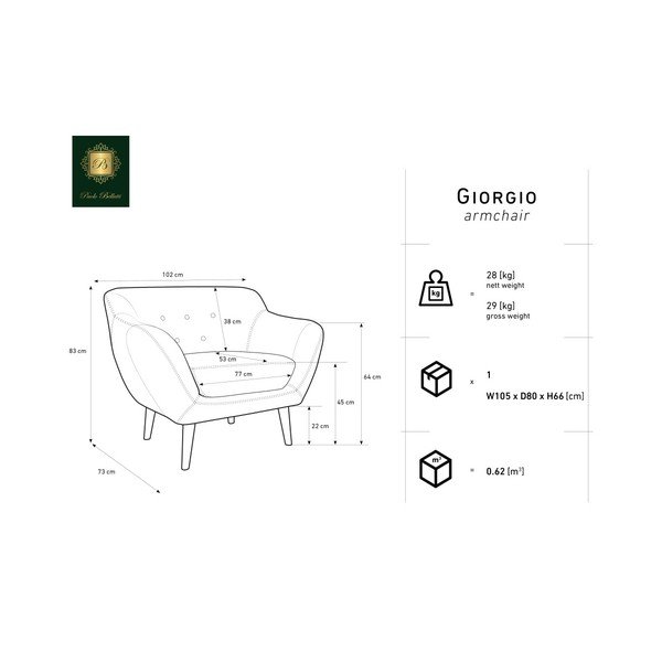 Fotoliu Mazzini Sofas AMELIE, verde-image-2