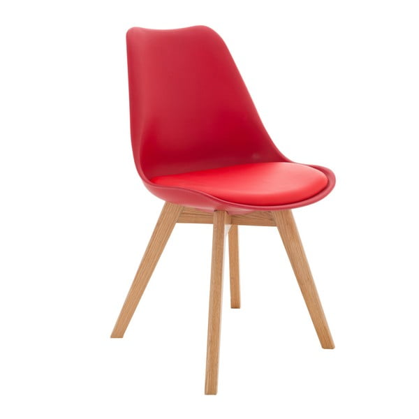 Scaun cu picioare din lemn InArt Solama, roșu