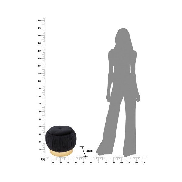 Puf cu spațiu de depozitare Mauro Ferretti Paris, ⌀ 41 cm, negru-image-4