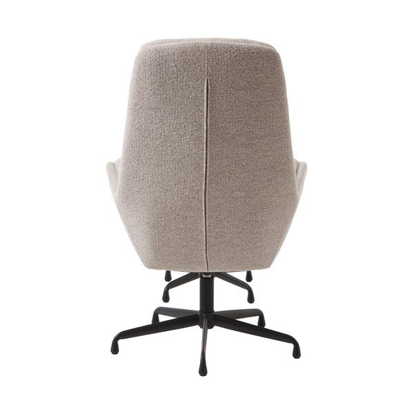 Fotoliu cu taburet gri deschis de relaxare cu tapițerie din țesătură bouclé Sifton – Unique Furniture-image-3