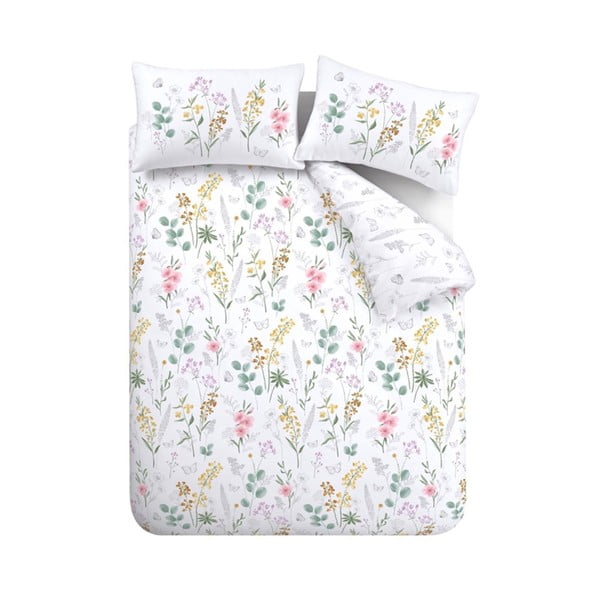 Lenjerie de pat albă pentru pat de o persoană 135x200 cm Emilia Floral – Catherine Lansfield-image-2