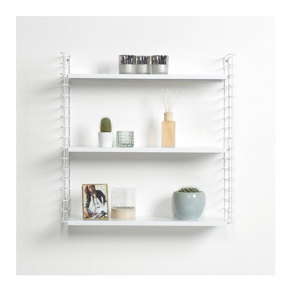 Etajeră cu 3 nivele cu polițele albe Metaltex Libro, lățime 70 cm-image-1