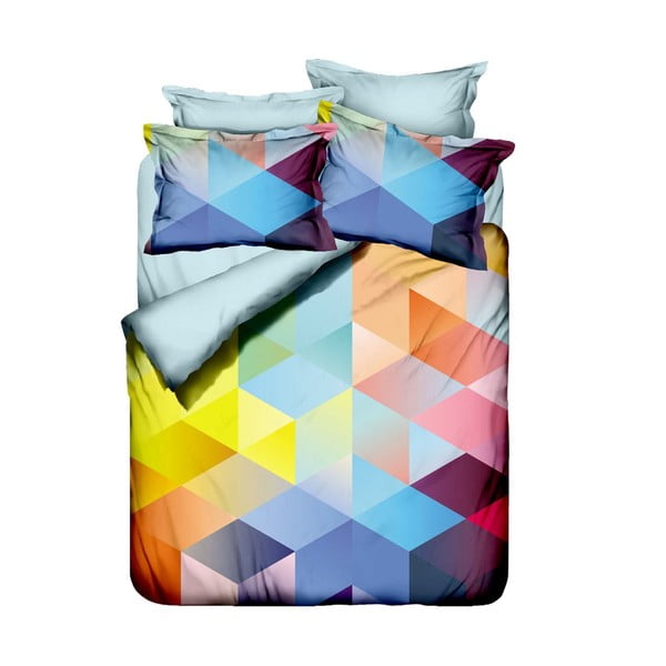 Lenjerie de pat cu cearșaf Cube, 200 x 220 cm