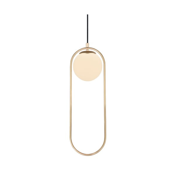 Lustră aurie cu abajur din sticlă ø 20 cm Arch – Squid Lighting-image-2