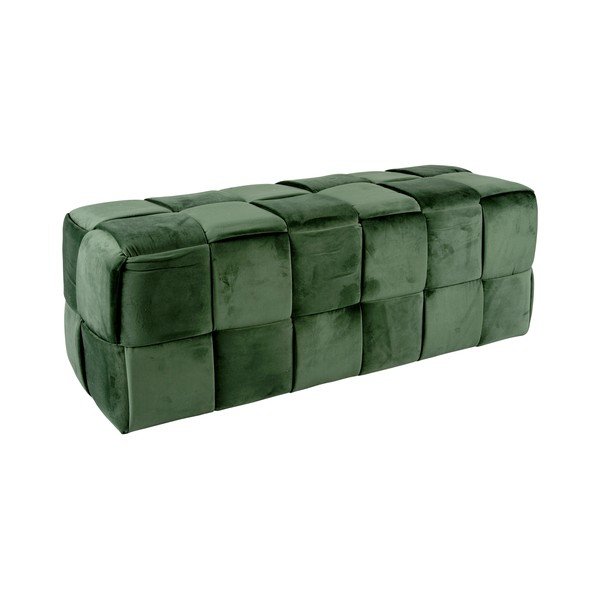 Taburet verde închis cu tapițerie din catifea Weaved – Leitmotiv