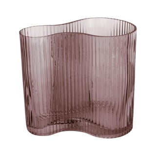 Vază din sticlă PT LIVING Wave, înălțime 18 cm, maro