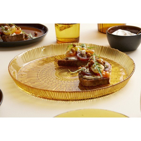 Platou  portocaliu din sticlă ø 30 cm Kusintha – Bitz-image-1