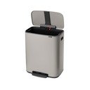 Coș de gunoi gri deschis cu pedală din oțel 60 l Bo – Brabantia