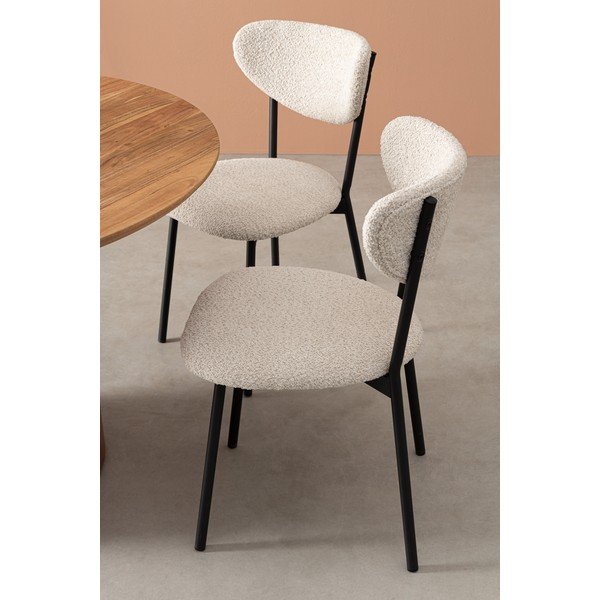Scaun de dining crem tapițat Ludmilla – Bizzotto-image-1