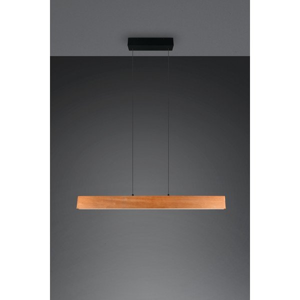 Lustră în culoare naturală LED cu abajur din lemn Edgewood – Trio-image-2