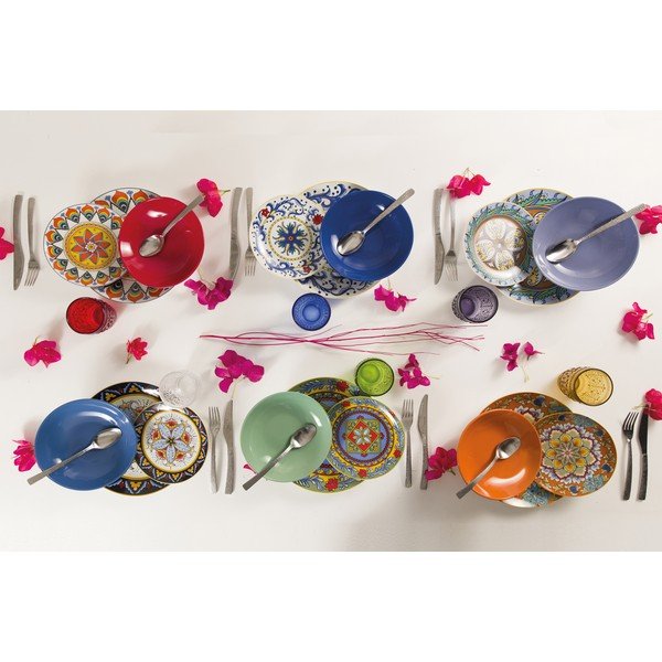 Set 18 farfurii din gresie și porțelan VDE Tivoli 1996 Renaissance, multicolor-image-1