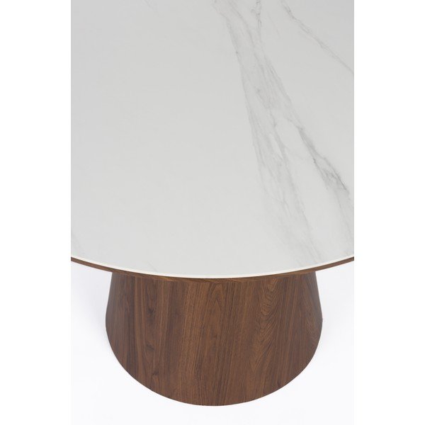 Masă de dining rotundă cu blat din piatră ø 115 cm Almira – White Label-image-4