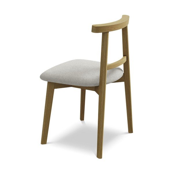 Scaun de dining gri deschis din lemn masiv Ohelo – Makamii-image-3