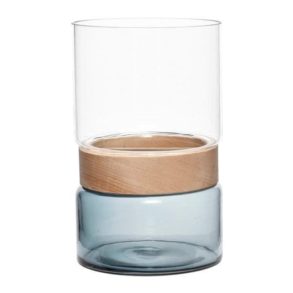 Vază albă/albastră din sticlă 26 cm Darwin – Hübsch