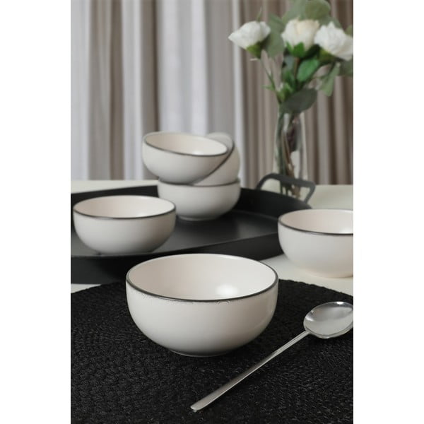 Boluri mici albe 6 buc. din ceramică – Hermia-image-1