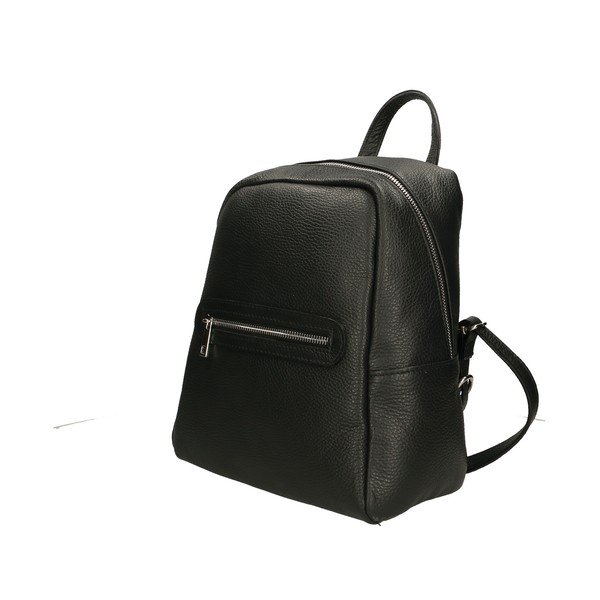 Rucsac negru din piele Chicca Borse-image-1
